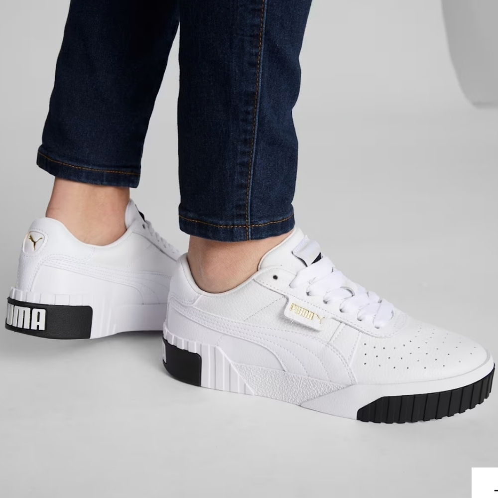 PUMA White & Black Women's Platform Sneakers